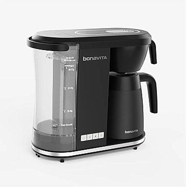 Enthusiast 8-Cup Drip Coffee Brewer with Thermal Carafe Black NEW Brew Stop - BVC2201TS-MB