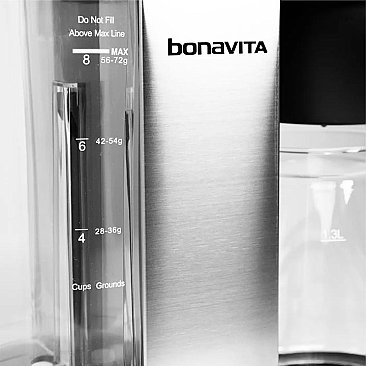 Enthusiast 8-Cup Drip Coffee Brewer with Glass Carafe Stainless NEW Brew Stop - BVC2201GS-MB